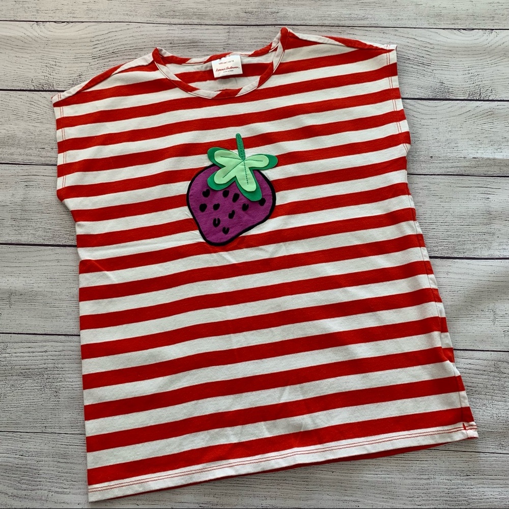 Hanna Andersson Red Stripe Strawberry Top Size 150